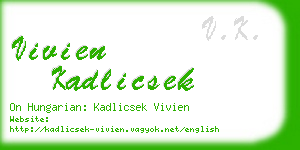 vivien kadlicsek business card